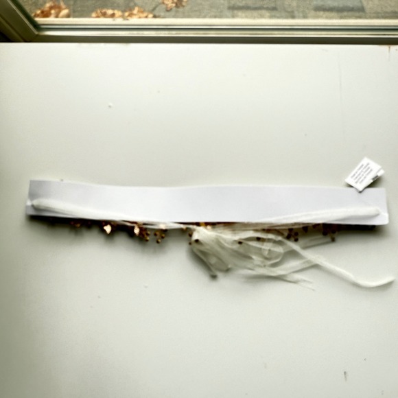 Rose Gold Crystal Flower Bridal Sash Sparkle‎ - Picture 3 of 10